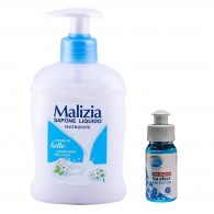 Pachet Lebada Biocid Gel dezinfectant maini racoritor 70% alcool, 50 ml si Malizia Sapun Lichid Latte. 300 ml✅ .Produse de igiena si dezinfectanti profesionali ✅ 