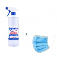 Pachet Hygienium Virucid Dezinfectant maini 1L, avizat Ministerul Sanatatii + Masti de unica folosinta, 5 buc Hygienium TIP 2R gratis✅ .Produse de igiena si dezinfectanti profesionali ✅ 