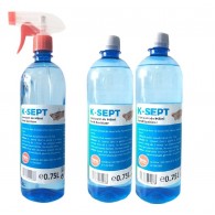 Pachet K-SEPT Virucid Dezinfectant de maini pe baza de alcool 75% cu pulverizator, 750 ml + Dezinfectant maini rezerva, 750 ml x 2 buc✅ .Produse de igiena si dezinfectanti profesionali ✅ 