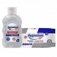 Pachet Hygienium VIRUCID Gel dezinfectant maini 50 ml si Servetele umede dezinfectante 15 buc, avizat Ministrul Sanatatii✅ .Produse de igiena si dezinfectanti profesionali ✅ 