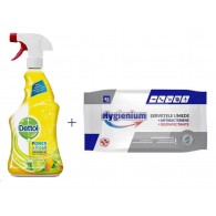 Pachet Antibacterian Dettol Solutie Suprafete Lemon 500 ml + Hygienium Biocid Servetele Umede dezinfectante 48 buc, avizat Ministerul Sanatatii✅ .Produse de igiena si dezinfectanti profesionali ✅ 