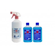 Pachet Saniblue Biocid Dezinfectant maini 70% alcool 1L, avizat Ministerul Sanatatii + Spirt/Alcool sanitar, 500 ml x 2 buc✅ .Produse de igiena si dezinfectanti profesionali ✅ 