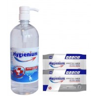 Hygienium Virucid Gel Dezinfectant maini 1000 ml + Servetele umede dezinfectante 2x48 buc, avizat Ministerul Sanatatii✅ .Produse de igiena si dezinfectanti profesionali ✅ 