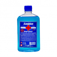 Saniblue Spirt/Alcool sanitar 70% 500 ml, avizat Ministerul Sanatatii✅ .Produse de igiena si dezinfectanti profesionali ✅ 