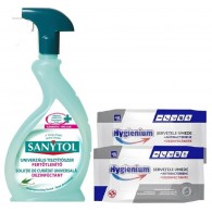 Sanytol Virucid suprafete cu parfum de eucalipt 500 ml + Hygienium Servetele Umede 2x 48 buc✅ .Produse de igiena si dezinfectanti profesionali ✅ 