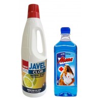Pachet Mona Spirt/Alcool sanitar 500ml, avizat Ministerul Sanatatii + Sano Clor cu parfum de lamaie 1 L✅ .Produse de igiena si dezinfectanti profesionali ✅ 