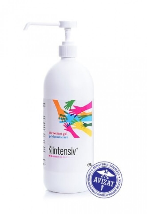Klintensiv Gel dezinfectant maini, avizat Ministerul Sanatatii, 1000 ml, la oferta promotionala✅. Produse profesionale de igiena si dezinfectie✅.