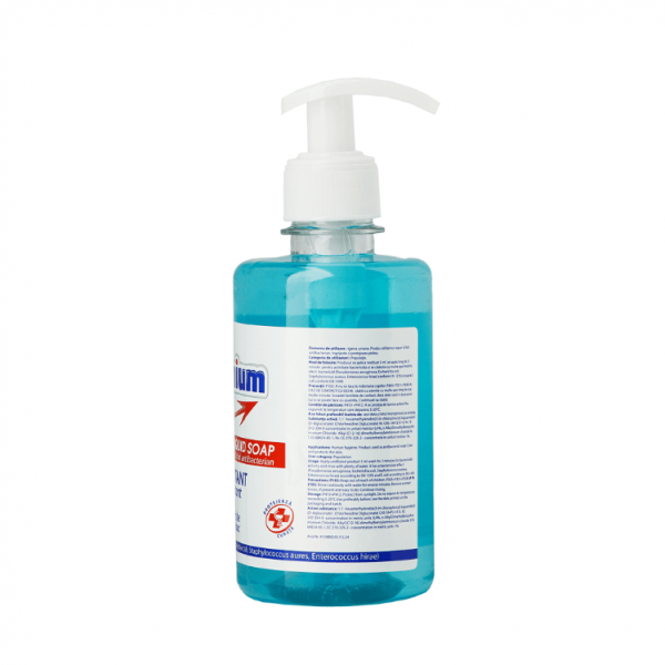 Hygienium sapun dezinfectant maini antibacterian 300 ml, avizat Ministerul Sanatatii, la oferta promotionala✅. Produse profesionale de igiena si dezinfectie✅.